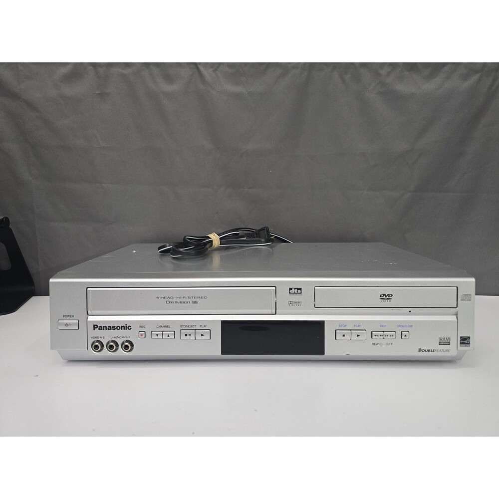 Panasonic PV-D4744S DVD VHS VCR Combo 4Head Hi-Fi Recorder Tested Work No Remote